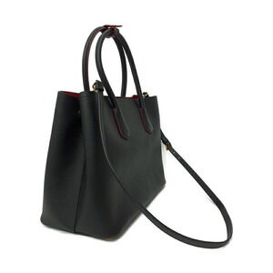 Prada Leather black red interior contrasting Bag Saffiano Double